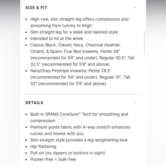 Spanx Perfect Fit Slim Pant Tuxedo Stripe Black Medium - Picture 5 of 5